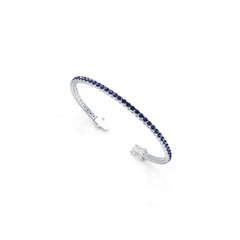 Sterling Silver Tennis Moissanite or Sapphire Bracelet Round RD 3x3mm