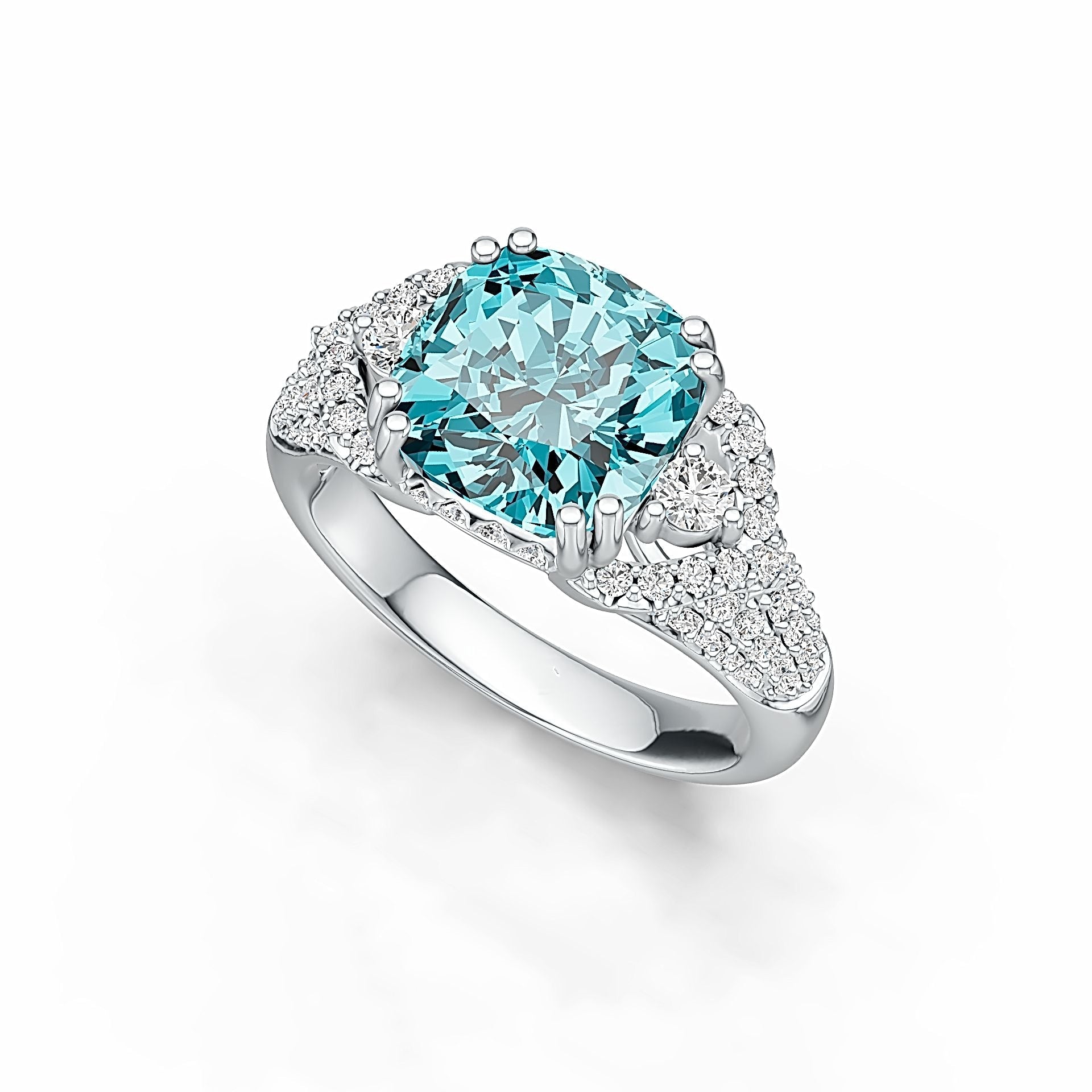 Sterling Silver Semi Mount Ring Setting Cushion CU 9X9mm DHJ