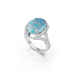 Sterling Silver Semi Mount Ring Setting Oval OV 16X12mm White Topaz DHJ
