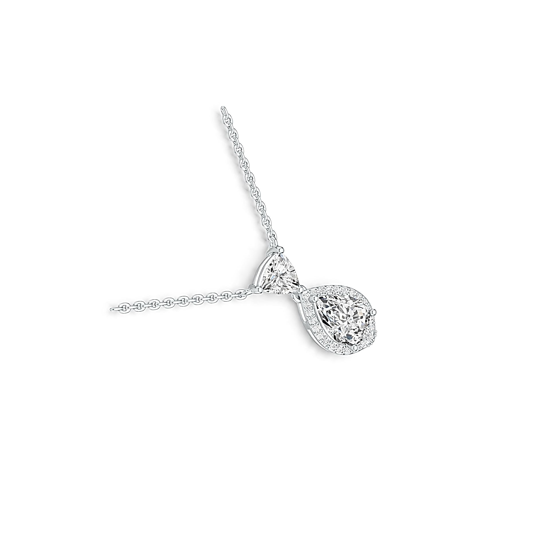 Sterling Silver Semi Mount Pendant Setting Pear PE 10x7mm TRI 6x6mm Syzjewelry