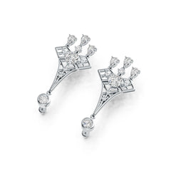Sterling Silver Semi Mount Earrings Setting Round RD 9x9mm RD 5x5mm PE 6X4mm DHJ