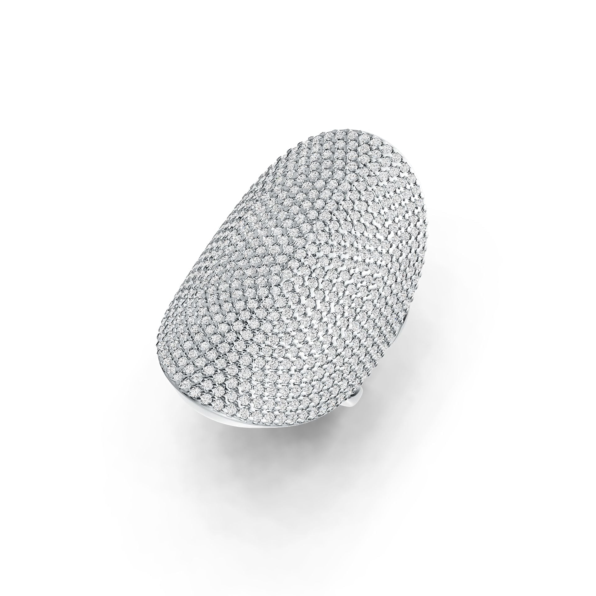 Sterling Silver Pave Set Cocktail Ring with White Topaz or Moissanite - Syzjewelry
