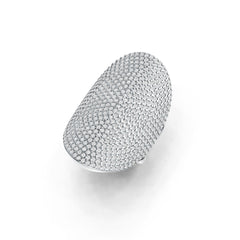 Sterling Silver Pave Set Cocktail Ring with White Topaz or Moissanite - Syzjewelry