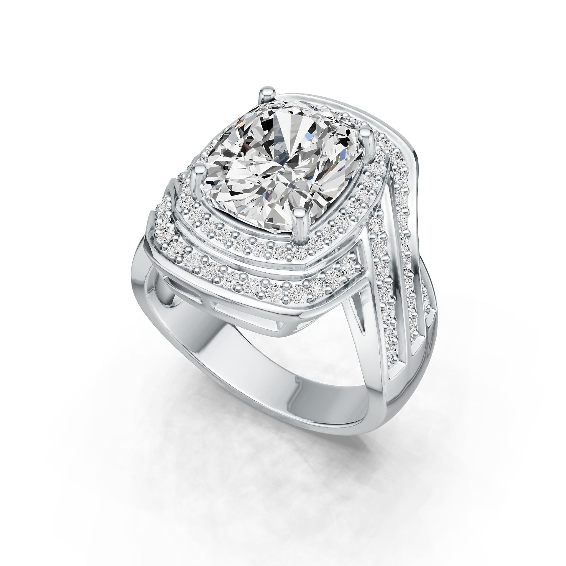 Sterling Silver Semi Mount Ring Setting Cushion CU 11X9mm DHJ