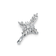 Sterling Silver Semi Mount Pendant Setting Marquise MQ 4X2mm RD 3.5mm DHJ
