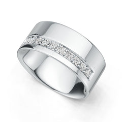 Sterling Silver Ring with White topaz or Moissanite Wedding Band Men's Ring DHJ
