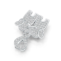 Sterling Silver Pendant Elephant Theme with White Topaz or Moissanite - Syzjewelry