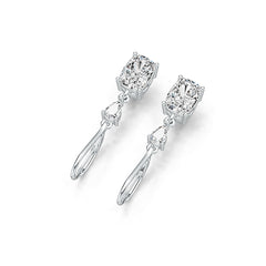 Sterling Silver Semi Mount Earrings Setting Cushion CU 8X6mm PE 5X3mm DHJ