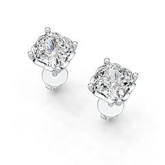 Sterling Silver Semi Mount Earrings Setting Cushion CU 7X7mm DHJ