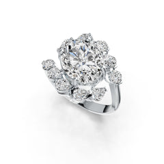 Sterling Silver Semi Mount Ring Setting Oval OV 12X10mm with White Topaz DHJ