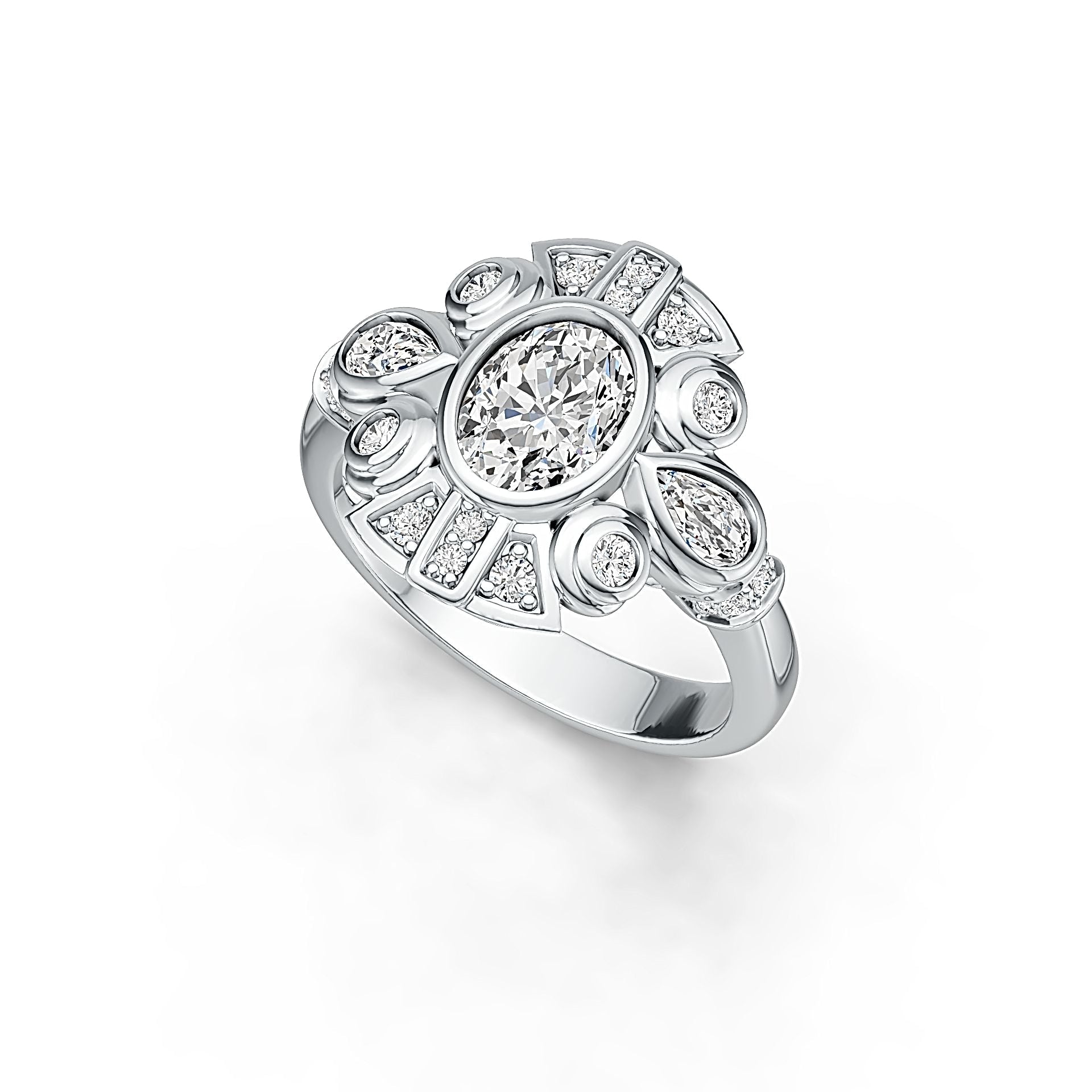 Sterling Silver Semi Mount Ring Setting Oval OV 8X6mm DHJ