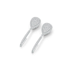 Sterling Silver Dangling Earrings with White Topaz or Moissanite - Syzjewelry