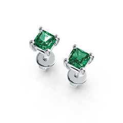 Sterling Silver Semi Mount Earrings Setting Princess SQ 4X4mm Simple Stud DHJ
