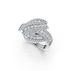 Sterling Silver Bypass Crossover Ring with White Topaz or Moissanite - Syzjewelry