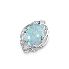 Sterling Silver Semi Mount Pendant Setting Oval OV 18x13mm Cabochon DHJ