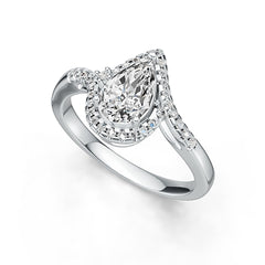 Sterling Silver Semi Mount Ring Setting Pear PE 9.5X6mm Syzjewelry