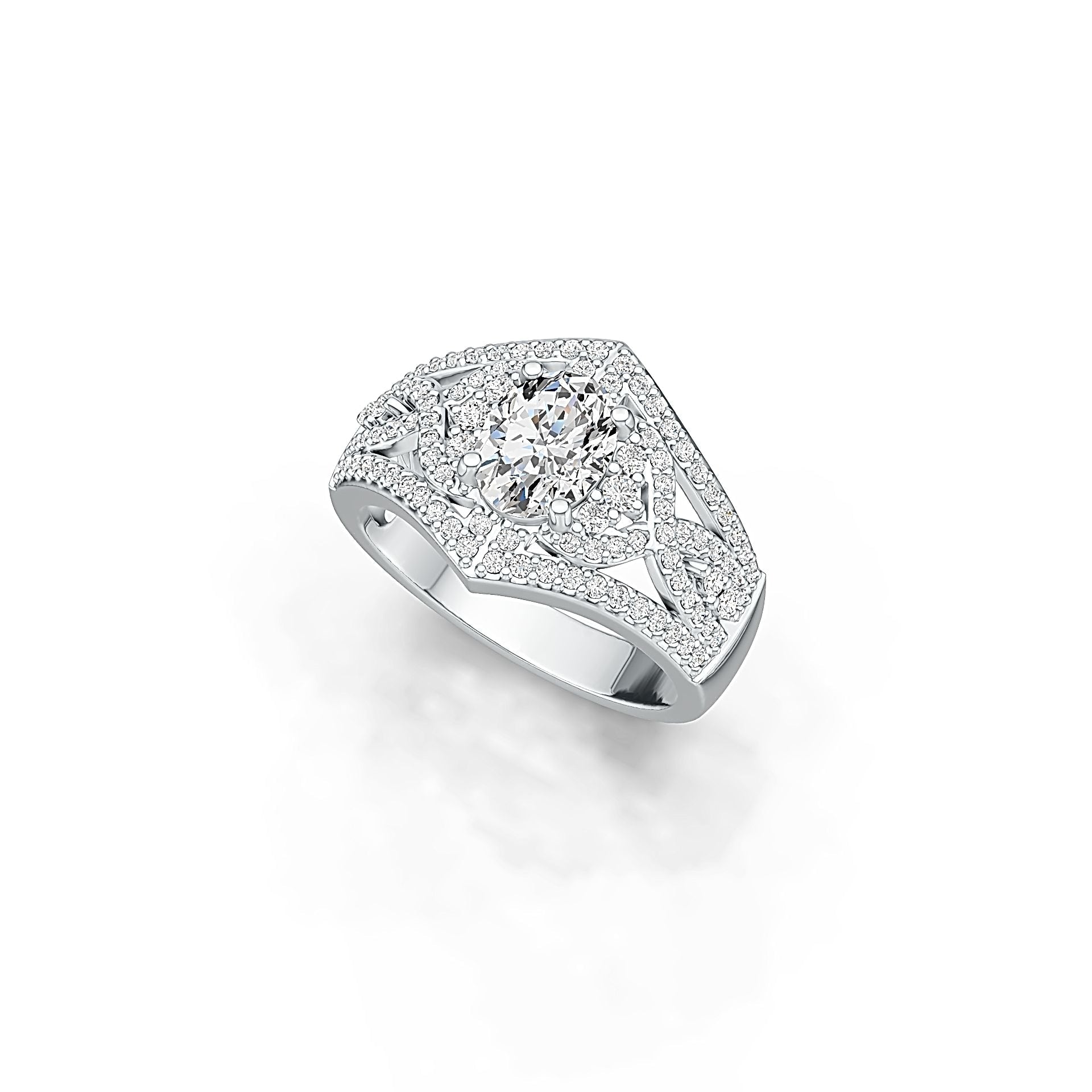 Sterling Silver Semi Mount Ring Setting Oval OV 8X6mm with White Topaz or Moissanite DHJ