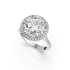 Sterling Silver Semi Mount Ring Setting Round RD 12.5mm Halo DHJ