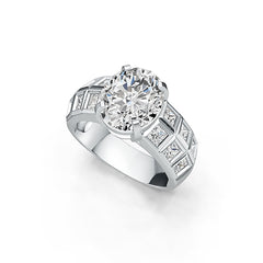 Sterling Silver Semi Mount Ring Setting Oval OV 12X10 with White Topaz - Syzjewelry