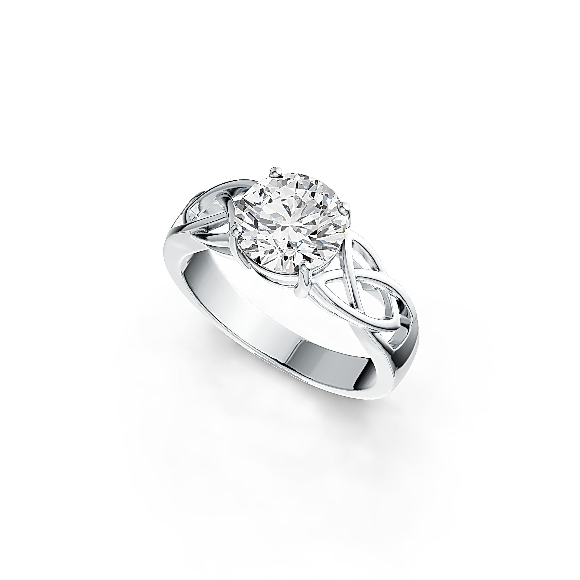 Sterling Silver Semi Mount Ring Setting Round RD 8x8mm Celtic Knot - Syzjewelry