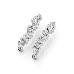 Sterling Silver Semi Mount Earrings Setting Oval OV 5X4mm with White Topaz DHJ