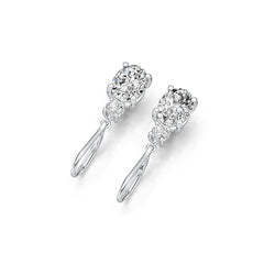 Sterling Silver Semi Mount Earrings Setting Oval OV 9X7mm RD 3.5x3.5mm DHJ