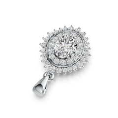 Sterling Silver Semi Mount Pendant Setting Oval OV 8X6mm Halo DHJ