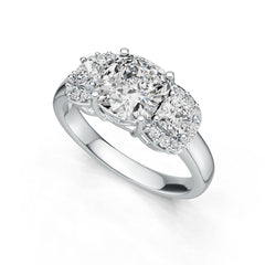 Sterling Silver Semi Mount Ring Setting Cushion CU 7.5X7.5mm CU 4X4mm DHJ