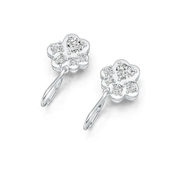 Sterling Silver Semi Mount Earrings Setting Heart HT 6X6mm OV 4X3mm OV 3X2mm DHJ