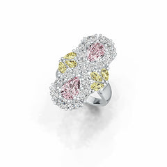 Sterling Silver Semi Mount Ring Setting Pear PE 9x6mm PE 5x3mm OV 4x3mm DHJ