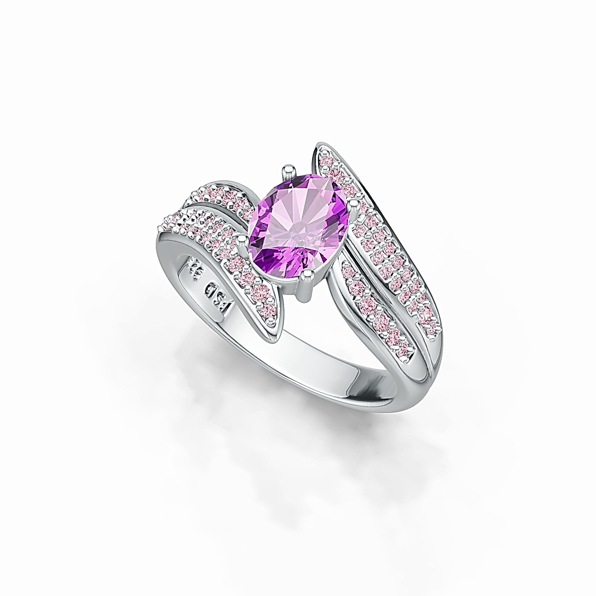 Sterling Silver Semi Mount Ring Setting Oval  OV 8x6mm White Topaz Syzjewelry