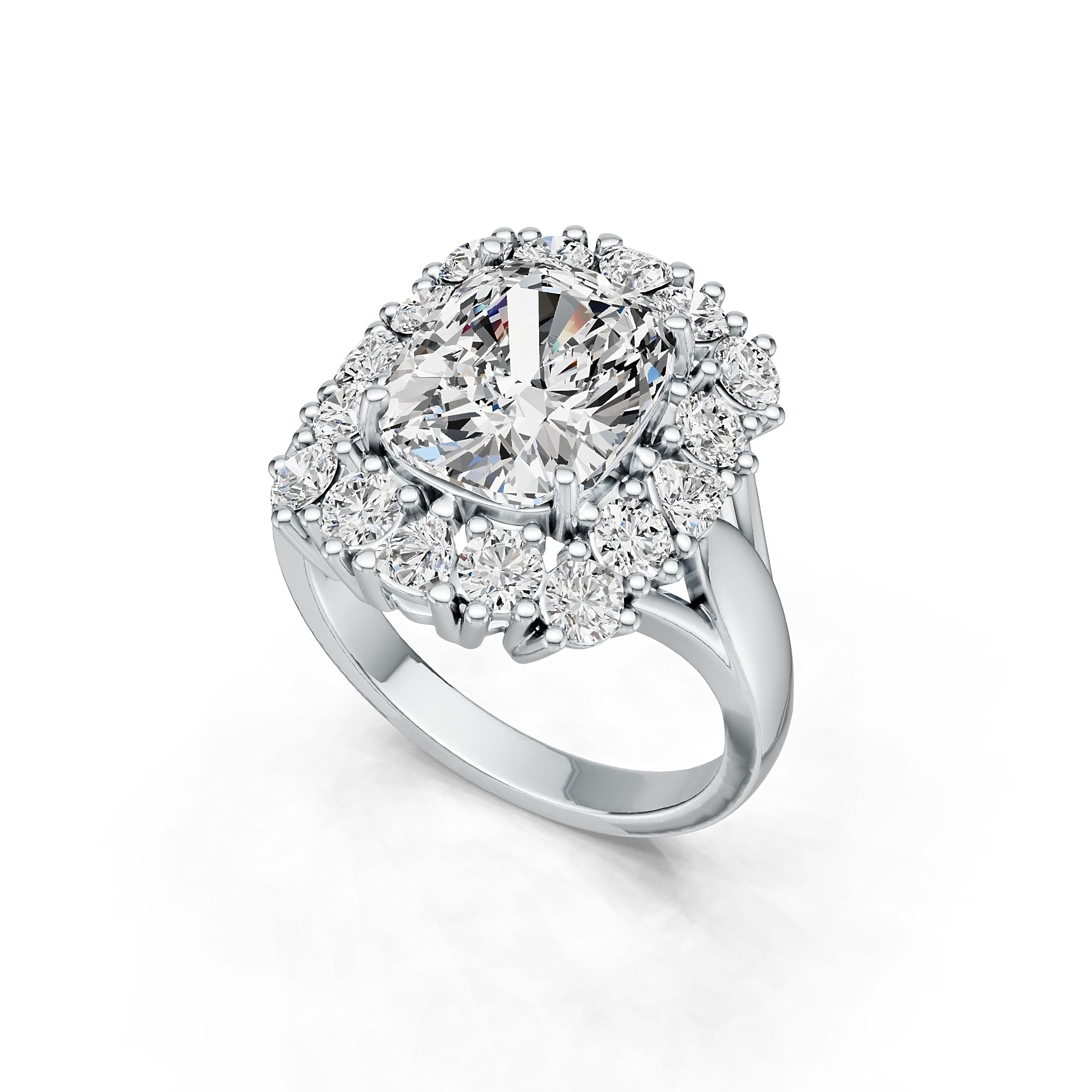 Sterling Silver Semi Mount Ring Setting Cushion CU 11X9mm DHJ