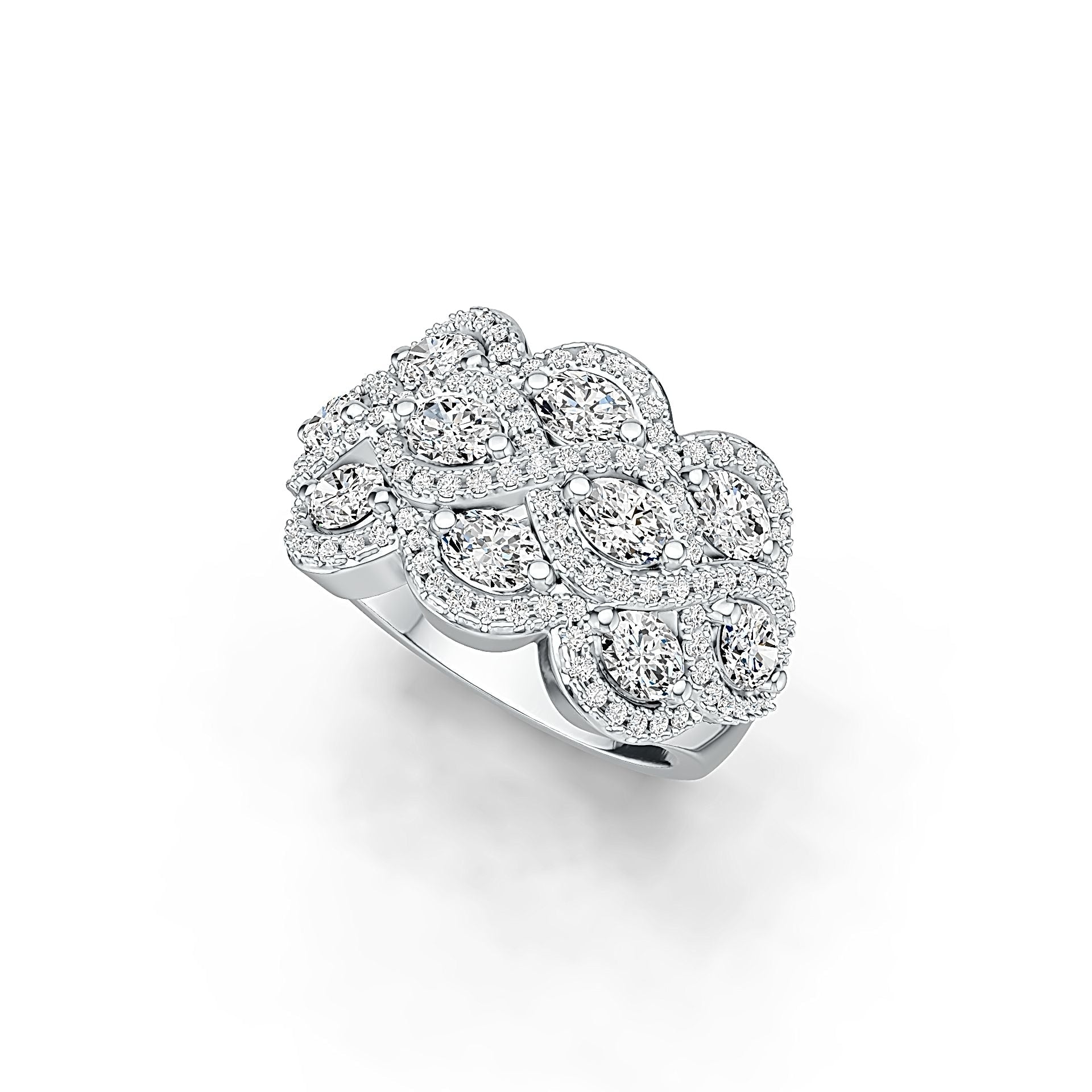 Sterling Silver Semi Mount Ring Setting Oval OV 4X3mm with White Topaz Twist Ring - Syzjewelry