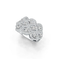 Sterling Silver Semi Mount Ring Setting Oval OV 4X3mm with White Topaz Twist Ring - Syzjewelry
