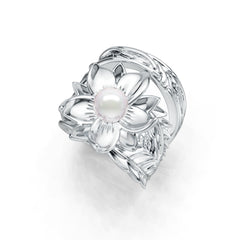 Sterling Silver Semi Mount Ring Setting Round RD 6x6-6.5mm Floral Theme DHJ