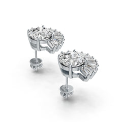 Sterling Silver Semi Mount Earrings Setting Round RD 8x8mm DHJ