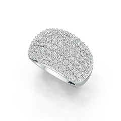 Sterling Silver Cluster Cocktail Ring with White Topaz or Moissanite DHJ