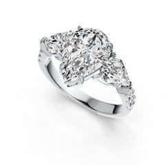 Sterling Silver Semi Mount Ring Setting Pear PE 12X8mm PE 7X5mm DHJ