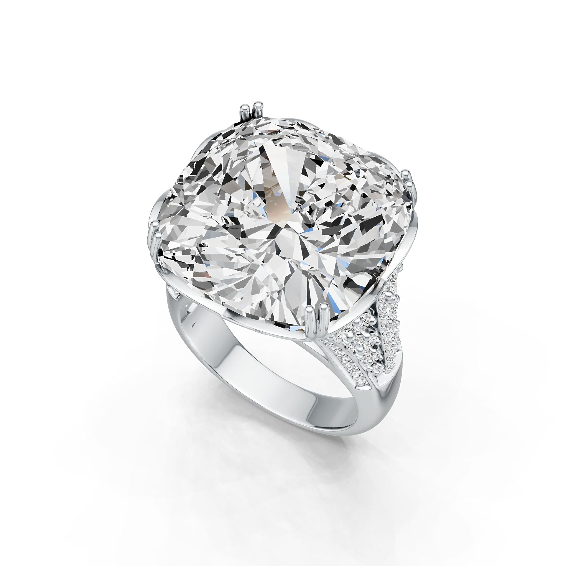 Sterling Silver Semi Mount Ring Setting Cushion CU 18X18mm DHJ