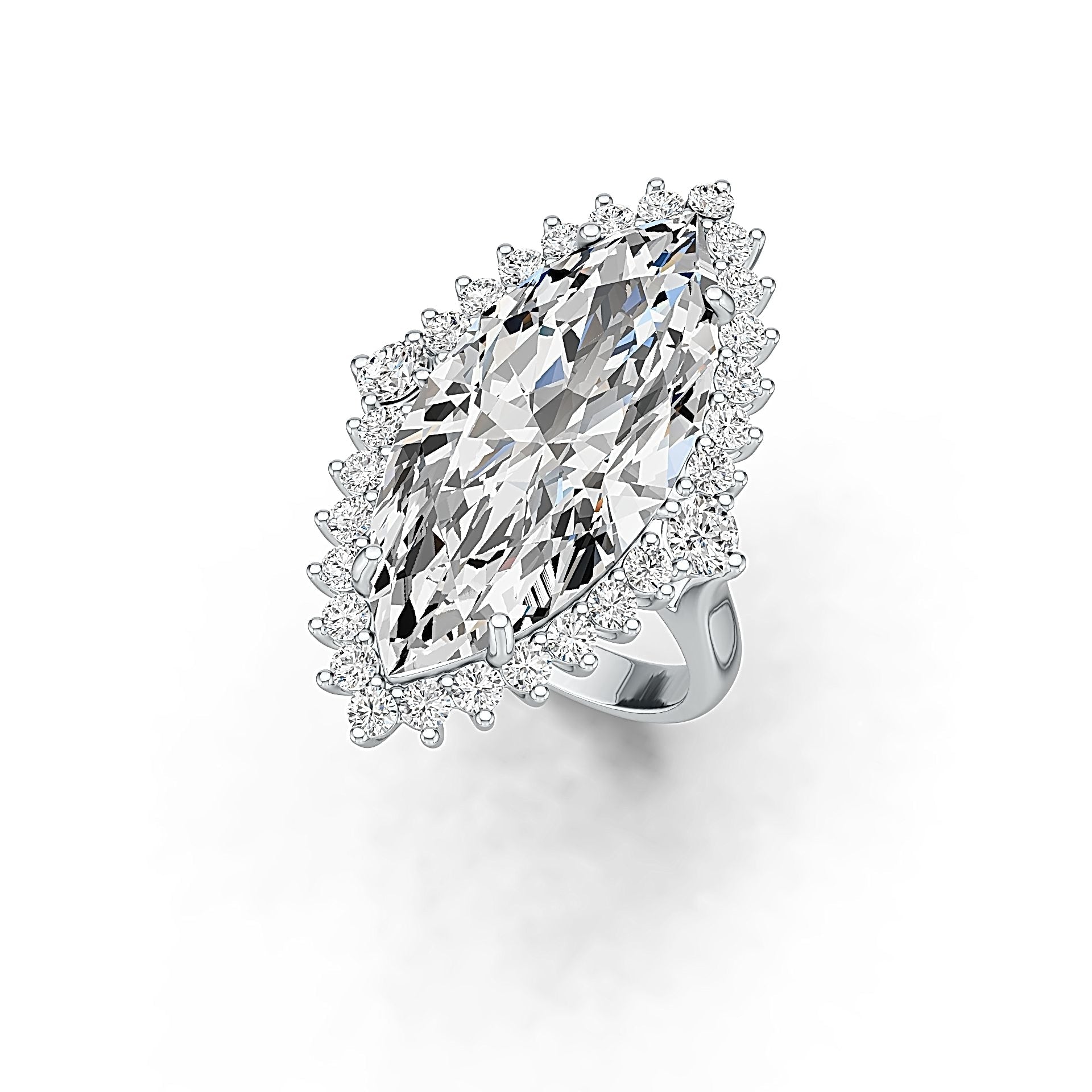 Sterling Silver Semi Mount Ring Setting Marquise MQ 31X14mm DHJ