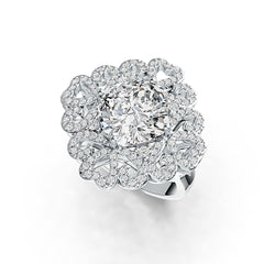 Sterling Silver Semi Mount Ring Setting Cushion CU 10X10mm Vintage Style - Syzjewelry