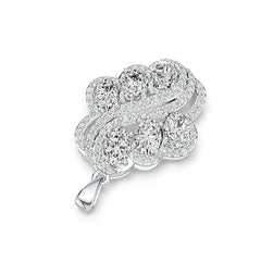 Sterling Silver Semi Mount Pendant Setting Oval OV 7X5mm with White Topaz DHJ