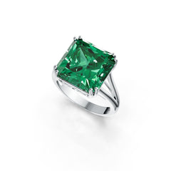 Sterling Silver Semi Mount Ring Setting Emerald OCT 14X14mm DHJ