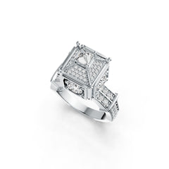 Sterling Silver Semi Mount Ring Setting Round RD 5x5mm SQ 4x4mm DHJ