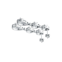 Sterling Silver Semi Mount Earrings Setting Pear PE 7X5mm CU 4X4mm OV 4X3mm DHJ