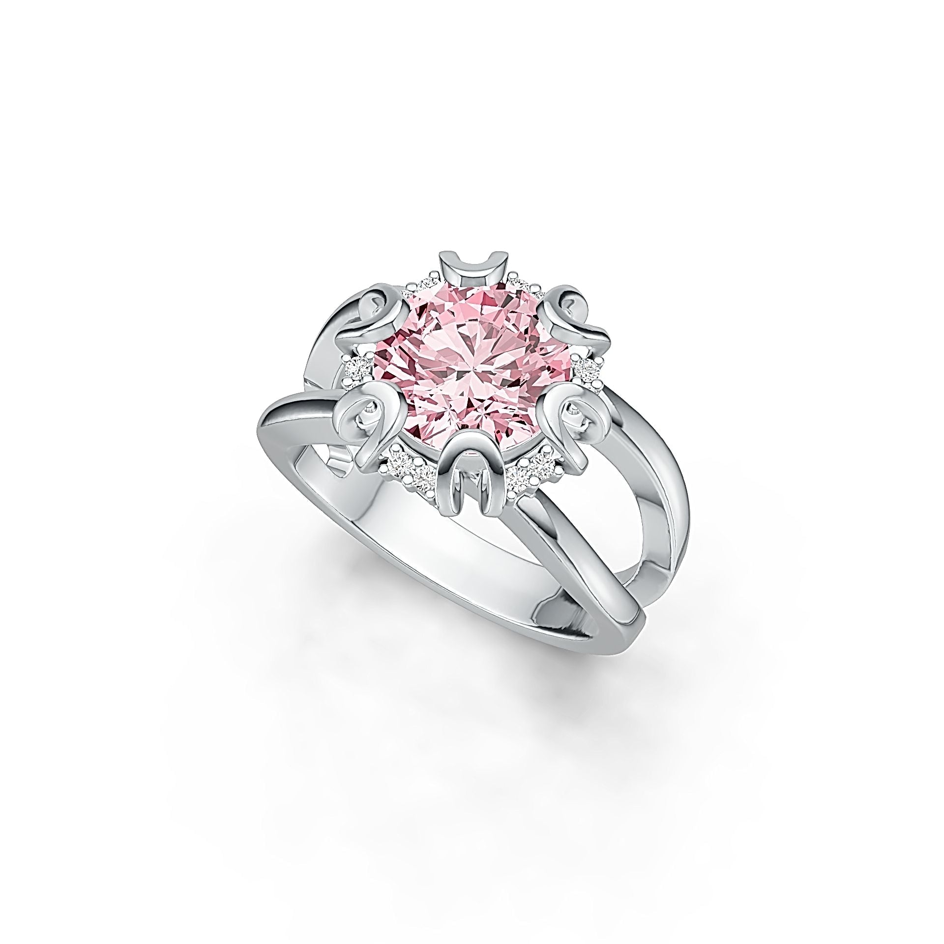 Sterling Silver Semi Mount Ring Setting Round RD 9.5x9.5mm DHJ
