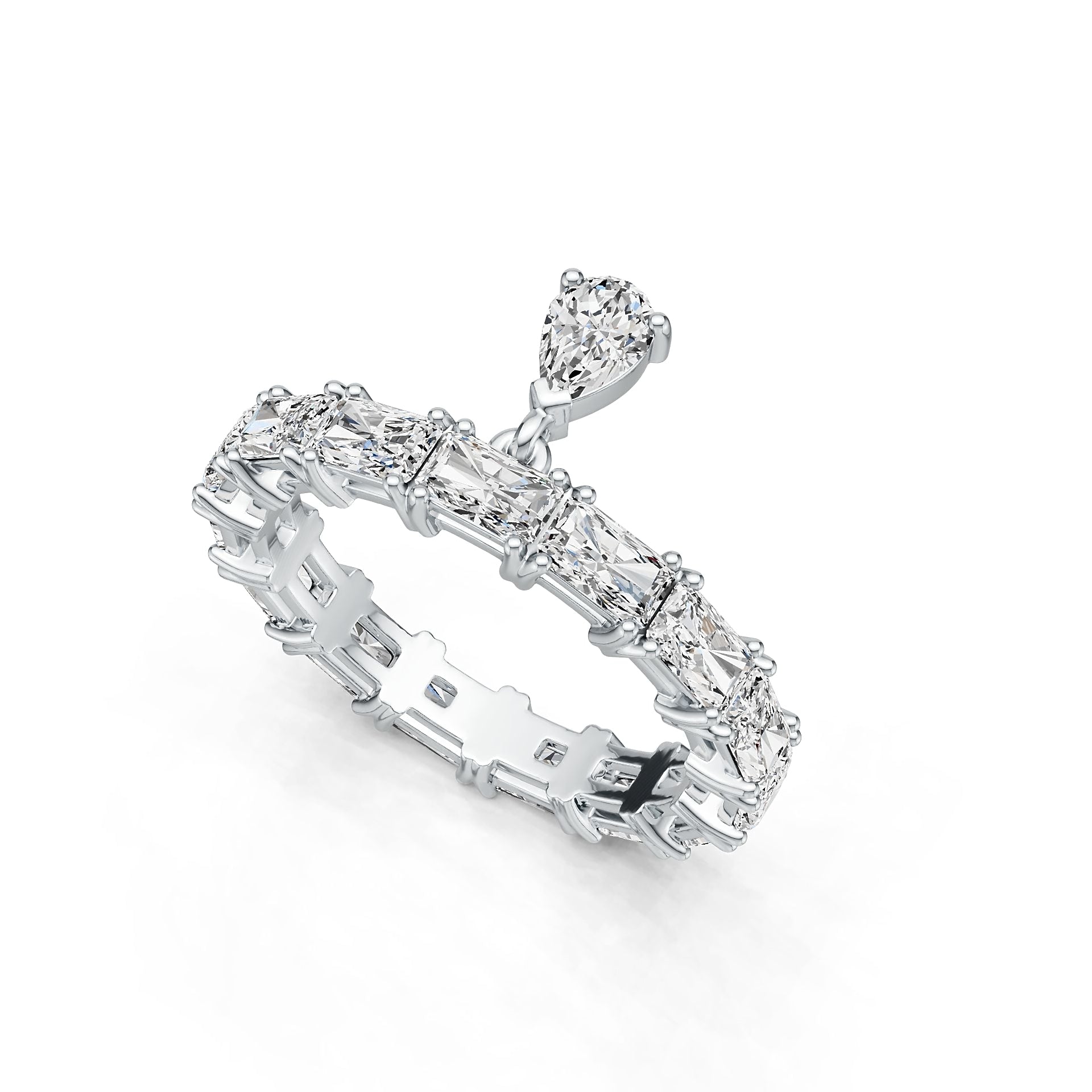 Sterling Silver Semi Mount Ring Setting Pear PE 6X4mm OCT 5x3mm Band Ring DHJ