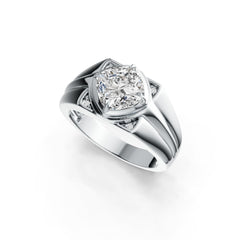 Men's 10K Gold CVD Diamond Ring Cushion CU 8X8mm