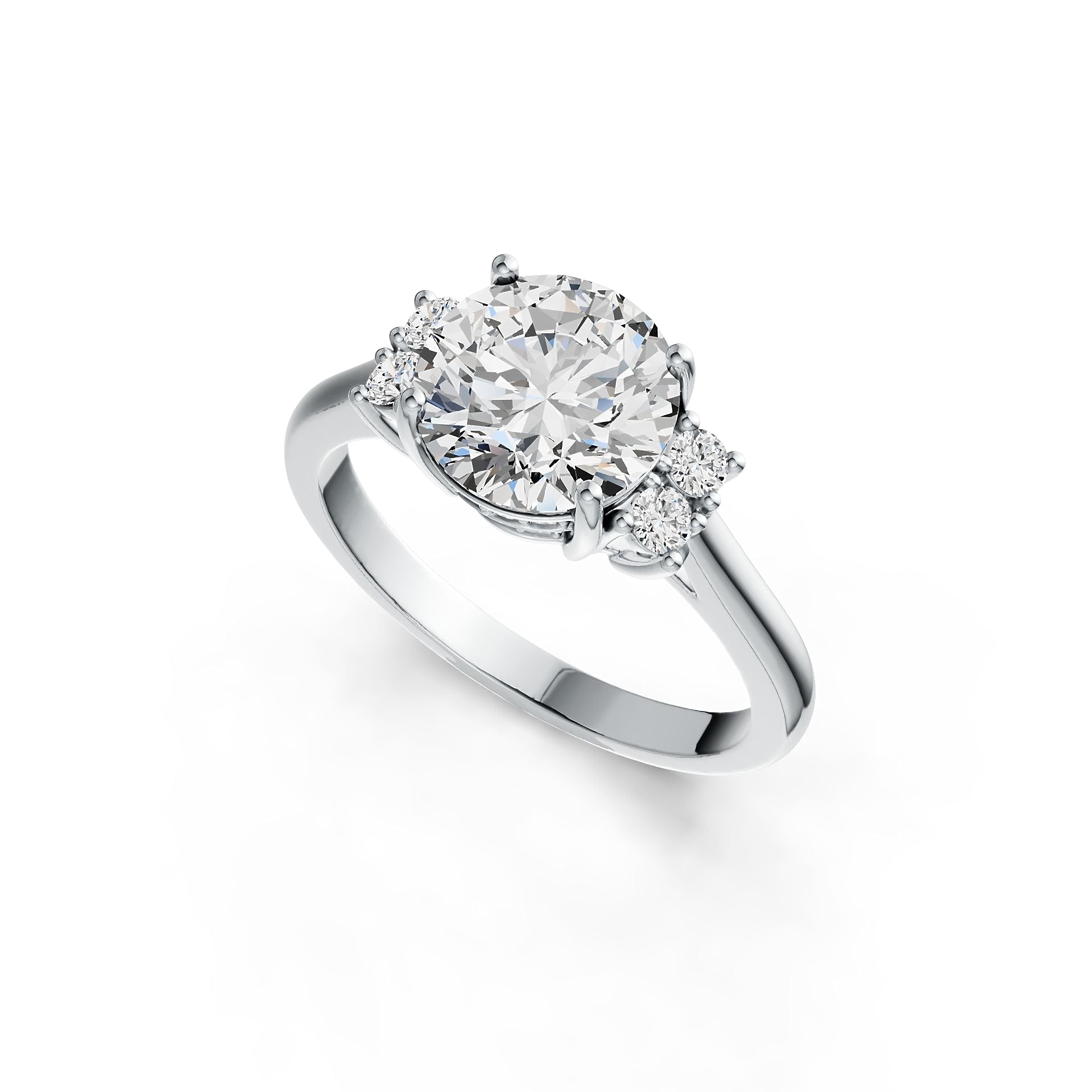 Sterling Silver Semi Mount Ring Setting Round RD 10x10mm DHJ