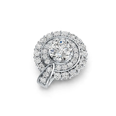 Sterling Silver Semi Mount Pendant Setting Round RD 6x6mm Double Halo - Syzjewelry